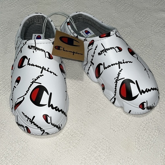 CHAMPION SUPER MELLOW WARPED SANDALS SLIP ON white youth kids NWT‎ - Picture 4 of 7